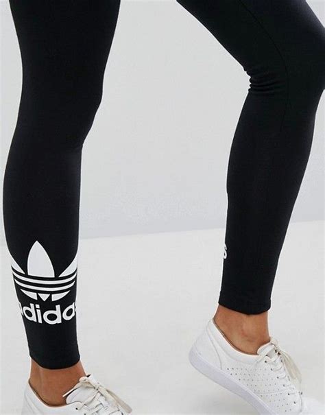 adidas originals adicolor leggings with double trefoil logo